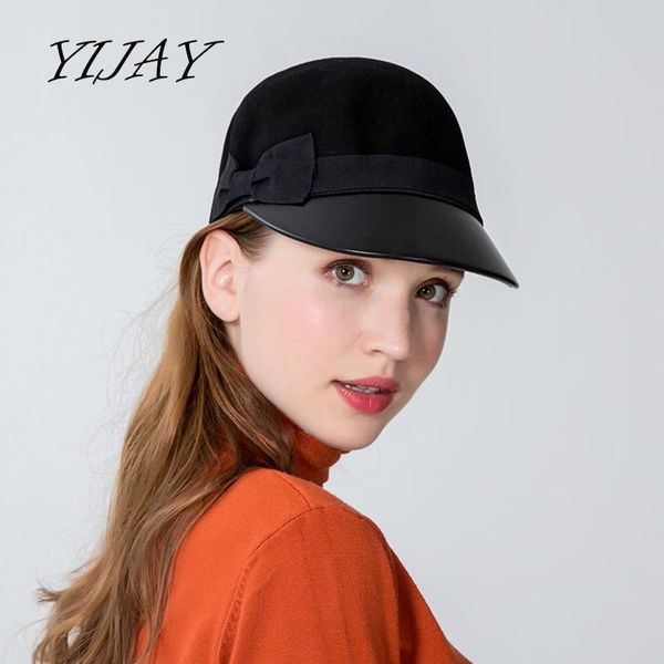 

stingy brim hats 2021 leather patchwork fedoras fashion wool felt hat women fedora equestrian cap, Blue;gray