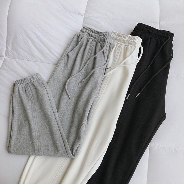 

women's pants & capris korobov 2021 vintage solid autumn winter harem women wide leg korean streetwear high waist sweatpants, Black;white