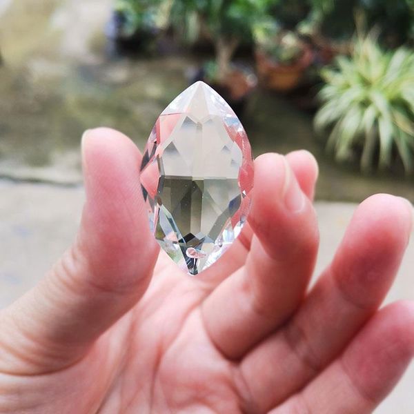 

38mm crystal prism suncatcher chandelier parts petal leaf pendant hanging ornament home wedding decoration figurine xmas craft