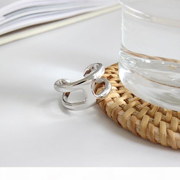 

shanice 925 silver cross ring anillos jewelry vintage ins simple letter h girlfriend gift cincin haut femme rings for women, Slivery;golden