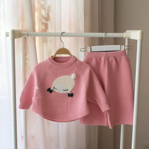 

little baby girl clothing set kids wool sweater 2pieces winter autumn outfits outerwear clothes suit for girls christmas costume, White