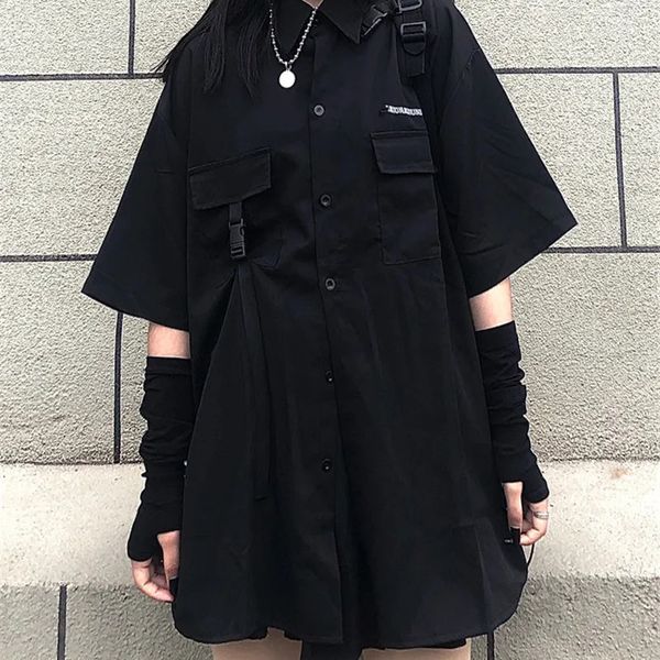 

single/versatile korean summer set dark loose bf woman's fashion shirt two pieces together skirt dropshipping jupe vn2u, White