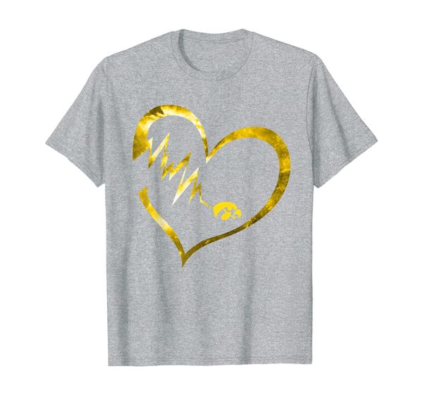 

iowa hawkeyes heart beat inside heart - apparel t-shirt, White;black