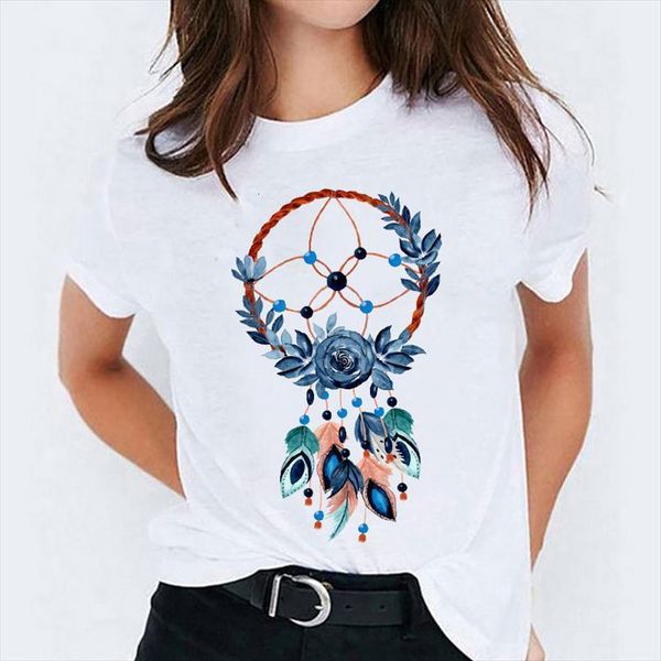 

and women cartoon flower men floral feather printing 90s print lady womens graphic female tee, White;black