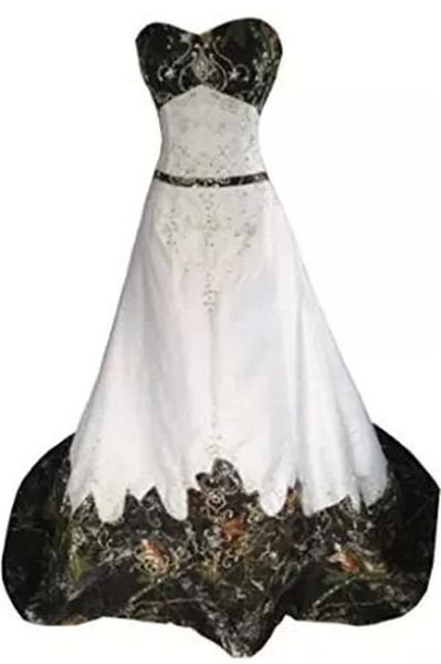 

2022 camo wedding dresses bridal gowns a line beaded lace-up sweetheart embroidery court train plus size vestidos de noiva, White
