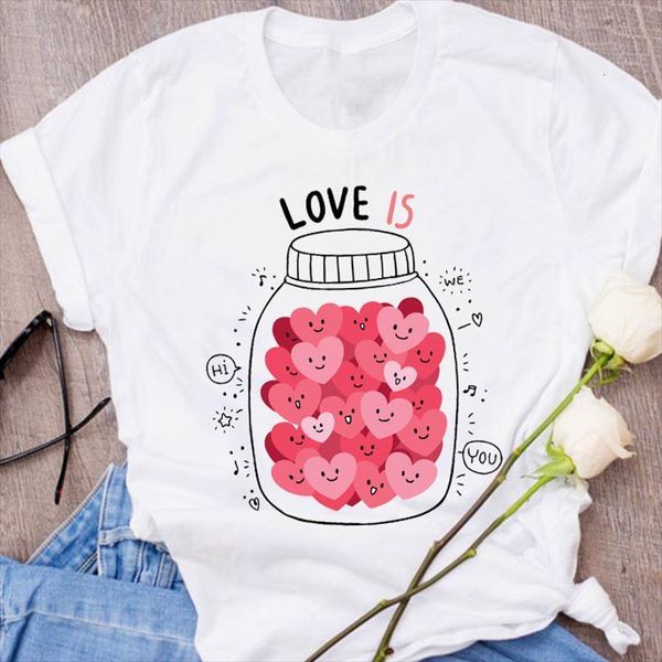 

men graphic love sweet t shirts cute cartoon printing short sleeve 90s clothes lady tees female mens, White;black