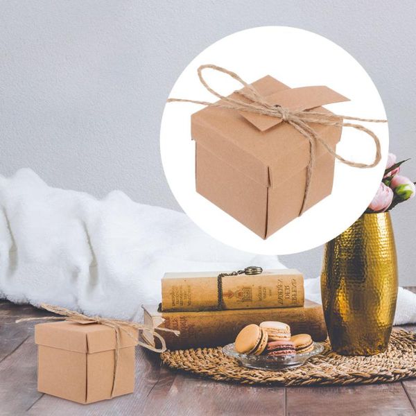 

gift wrap 50 sets packaging boxes candy kraft paper with ropes tags