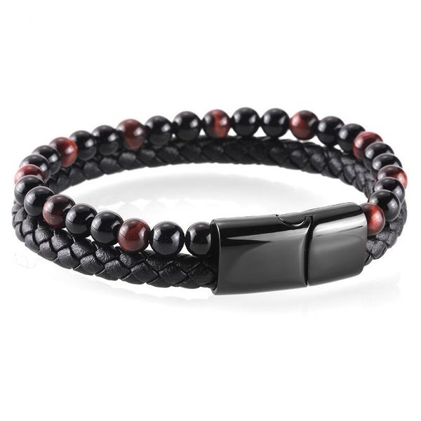 

tiger eye beads & genuin leather bracelet men charm couple bracelet for women friend bracelet fashion jllnbl