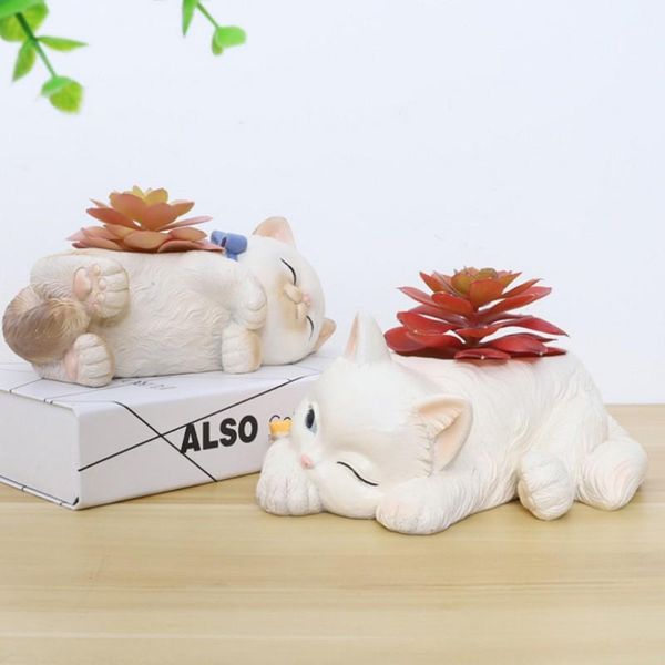 

vases american country imitation cat resin fleshy flowerpot house small note
