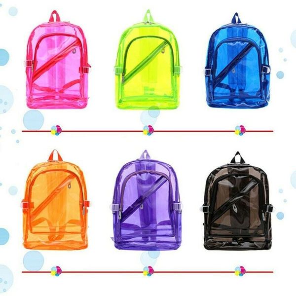 

transparent travel bag school security clear backpack book bag for students