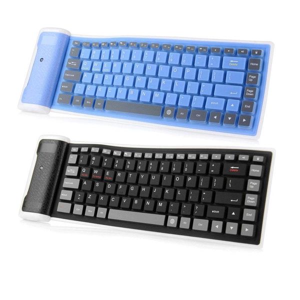

universal silent roll up keypad for pc lapfoldable silicone wireless keyboard rechargeable flexible waterproof slim keyboard