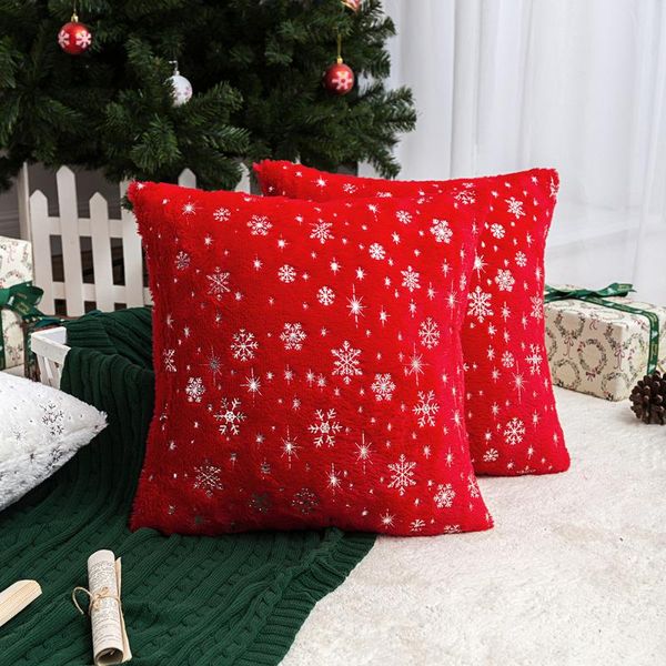 

cushion/decorative pillow christmas bronzing silver snowflake pillowcase sofa living room plush cushion cover
