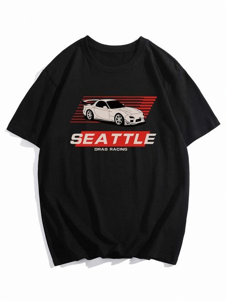 

men car & letter graphic tee k0mc#, White;black