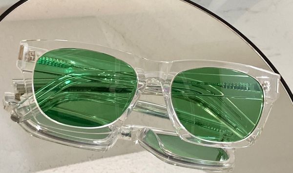 

new simple square sunglasses transparent frame light lens summer uv protective glasses green luxury designer classic sunglasse 402, White;black