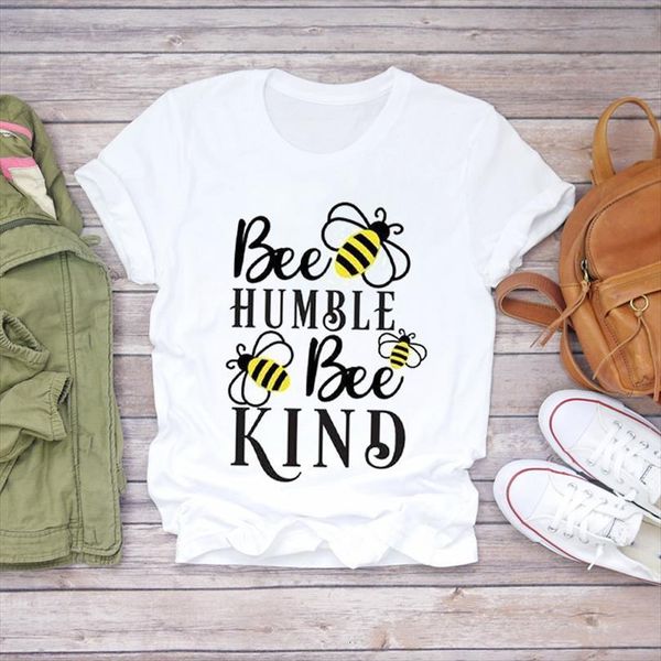 

and women cartoon bee fashion men t shirt womens aesthetic casual 90s short sleeve print lady graphic female tee, White;black