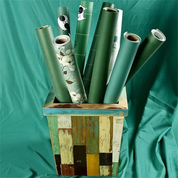 

window stickers green yellow pink wallpaper pure pigment retro american european bedroom living room wall papel self adhesive