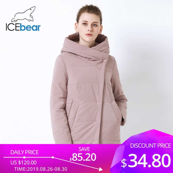

icebear 2021 fall new ladies coat windproof warm short jacket zippered design women's clothing gwc19508i y190828, Black