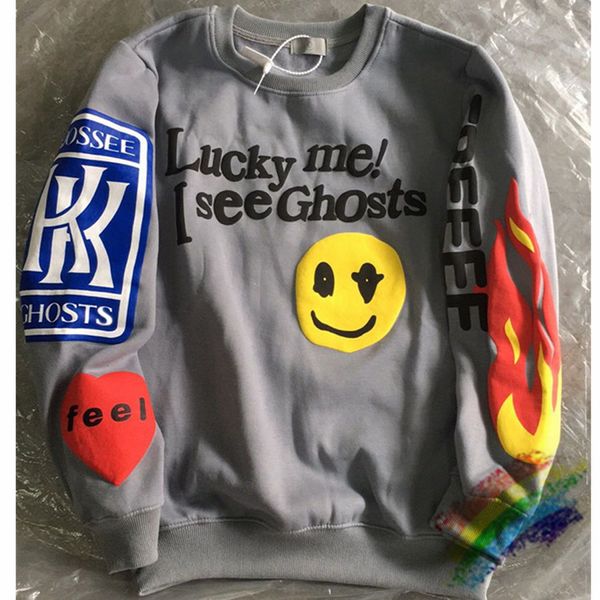 

2021 new lucky me i ghosts kanye west cudi sweatshirts kid see ghost los angeles hoodies asian size men women 3u9k, Black