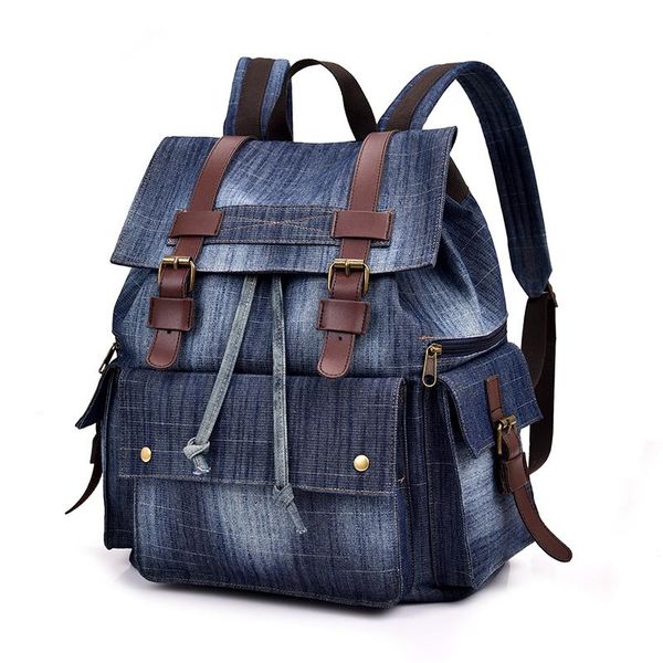 

backpack denim bolso hombre woman string rucksack women bagpack men sac a dos fille jeans rugzak vrouwen mochila antirrobo mujer