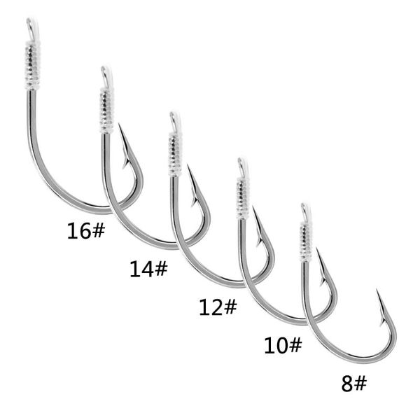 

fishing hooks 10pcs carbon steel barbed carp with line high fishhooks accessories