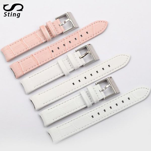 

watch bands sting strap white watchband female ladies for 17mm 1187023/1160308 model women leather wristband, Black;brown