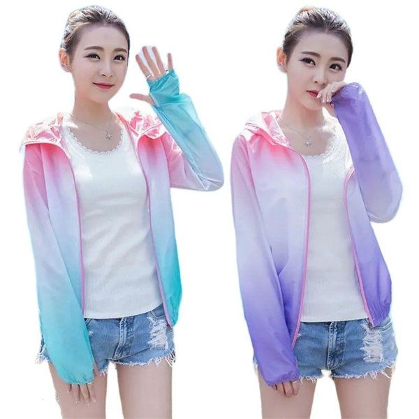 

women's jackets sun protection clothing summer 2021colorful anti-uv ladies jacket breathable thin section outerwear, Black;brown