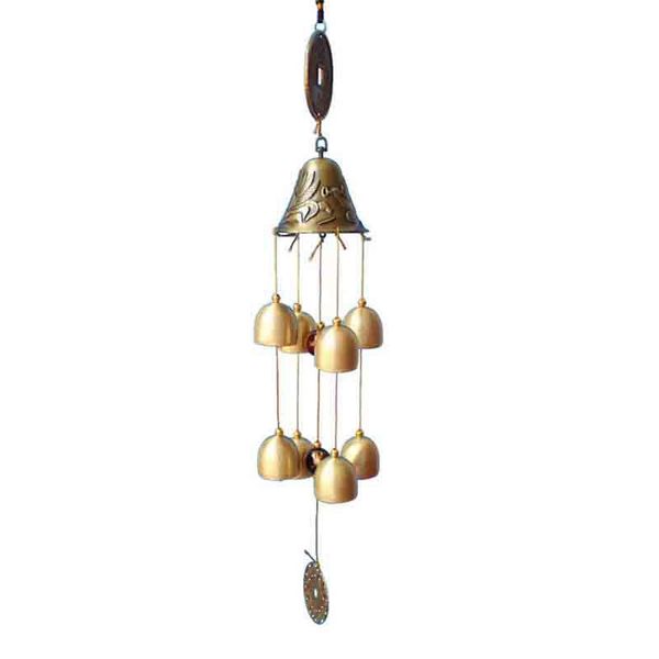 

decorative objects & figurines vintage copper 8 bells lucky wind chimes outdoor home decoration