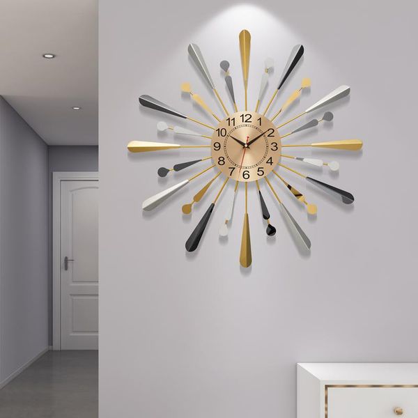 

wall clocks creative clock electronic modern design silent iron nordic reloj de pared luxury home decoration