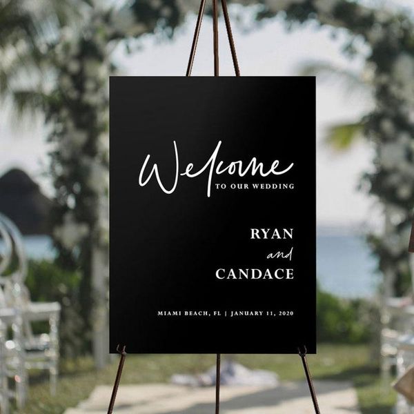 

party decoration black clear acrylic wedding sign personalized welcome board to our