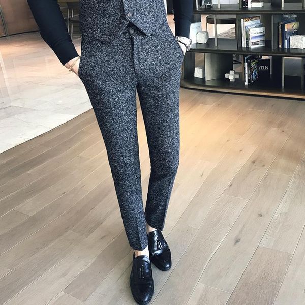 

men's pants 2021 classic men suit fashion business banquet dress pant size s m  xl xxl xxxl slim fit leisure trousers, Black