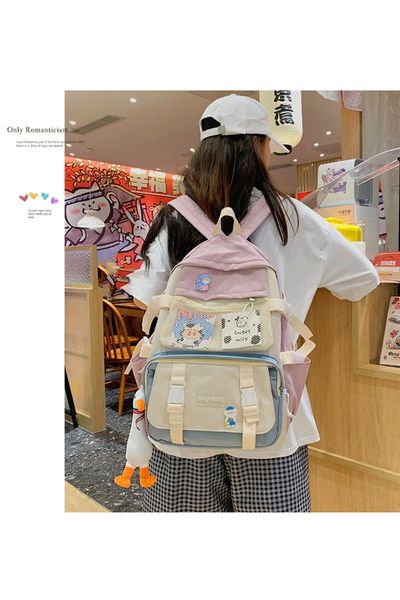 

backpack j3491 - leisure multi-function trend solid color large capacity