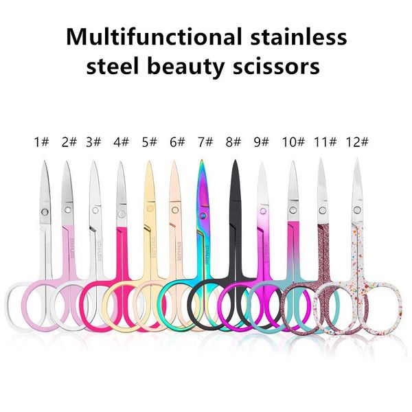 

stainless steel rose gold eyebrow trimming scissors beauty tools