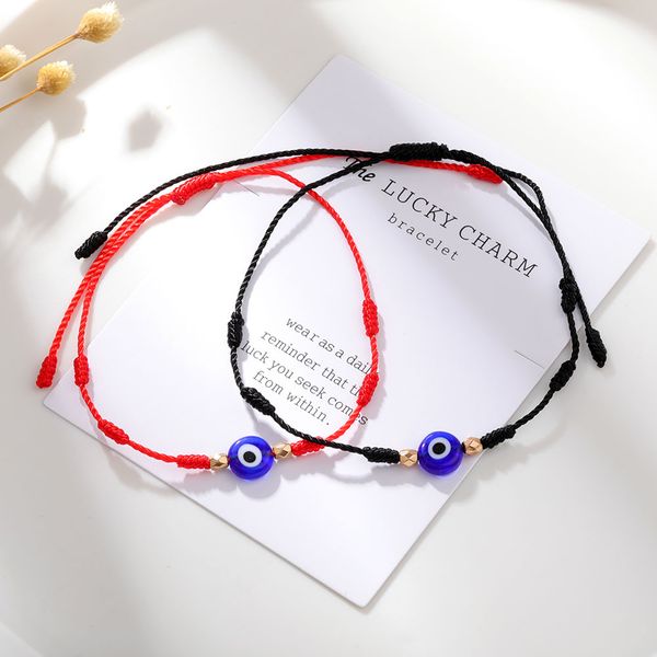 Злые турецкие счастливый глаз браслеты для женщин ручной работы плетеный красный черный веревка 7 узлов Удачи ювелирные изделия браслет дружбы