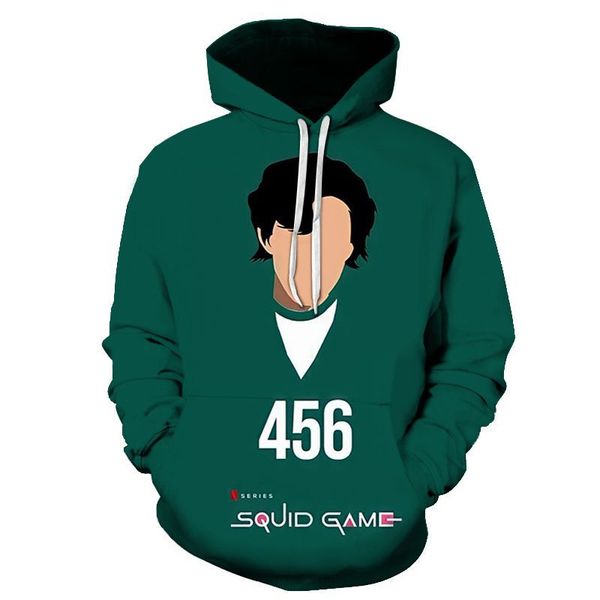 

squid game hoodie real 3d printing couple winter street wear funny anime, White;black