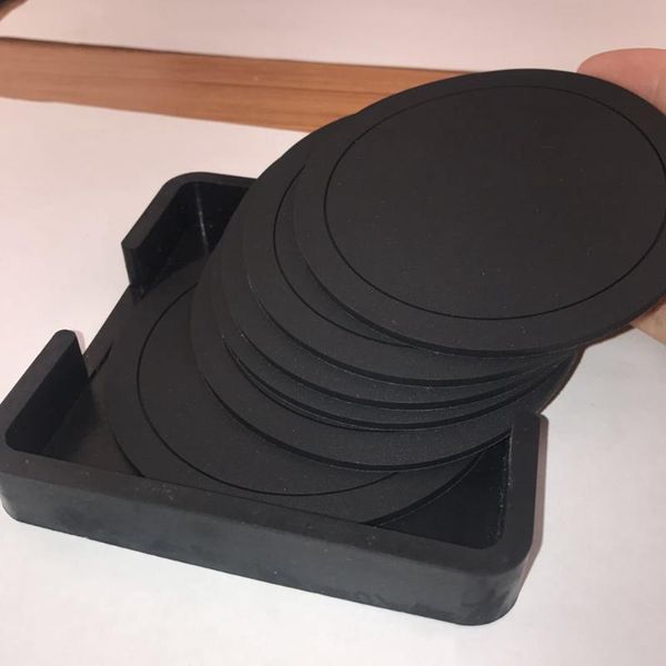 

mats & pads 7pcs non-slip silicone drinking set cup mat round coffeee tableholder for home office