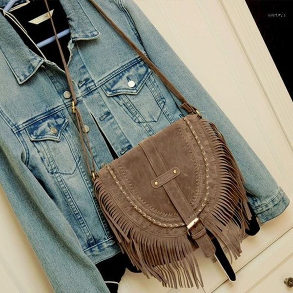 

evening bags tassel faux suede women shoulder handbag and purse fashion crossbody for 2021 clutch