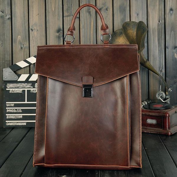 

new hand bags men 2021 british lapbackpack designer lock bags luxury bag men leather bookbag retro messenger bag school