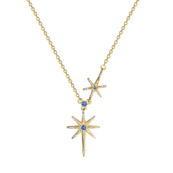 

chains european american retro star zircon pendant ins cold wind short clavicle chain female design sense jewelry for woman 2021 trend, Silver