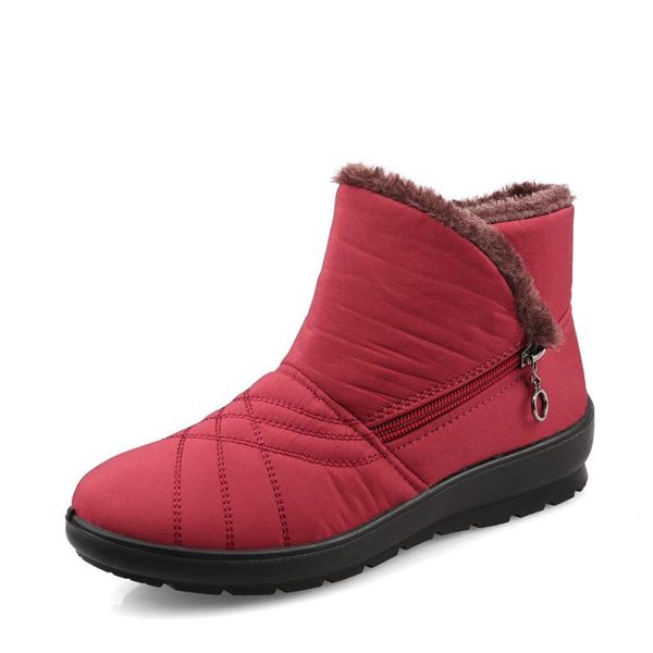 

boots 2021 autumn winter casual snow waterproof women ankle thermal flat slip-resistant fashion shoes woman, Black