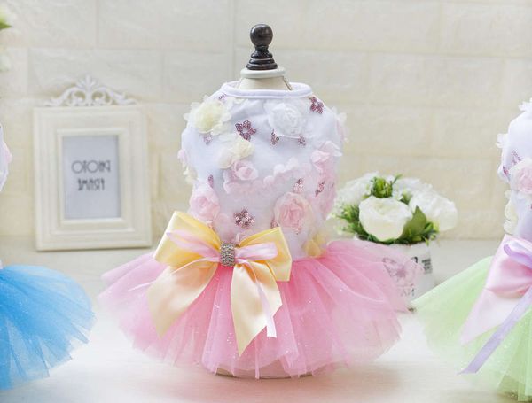 

candy color skirt dog pengpeng spring and summer teddy dress gauze thin