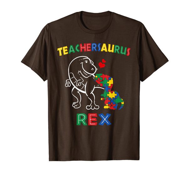 

autism teacher dinosaur shirt teachersaurus rex gift, White;black
