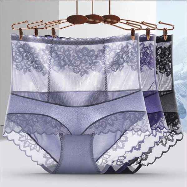 

women's panties lace feminine translucent seamless high-waist hip-up ladies boxer intimates knickers large size underwear, Black;pink