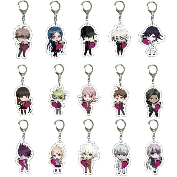 

cartoon keychain danganronpa acrylic fashion accessories women bag charm trinket men keyring monokuma anime pendant fans gift, Silver