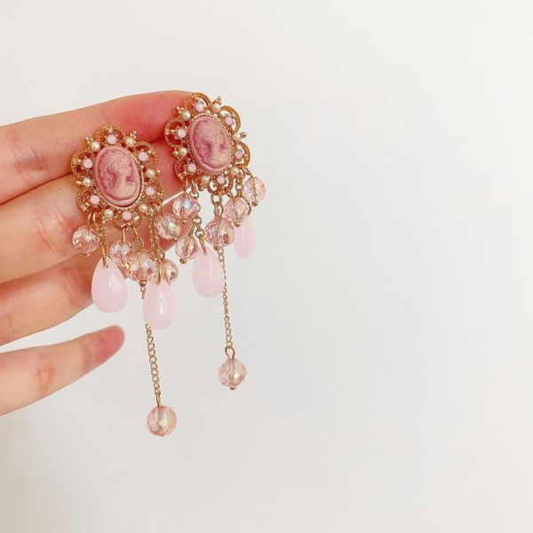 

dangle & chandelier korea pearl flowers drop earrings for women tassel crystal water pendant jewelry gifts wholesale, Silver