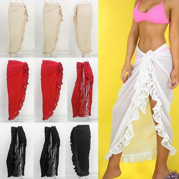 

women's swimwear women high waist beach bikini dress cover up lady girls wrap scarf pareo sarong dresses clothing, White;black