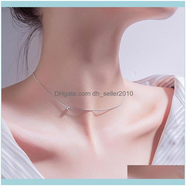 

necklaces & pendants jewelrysterling sier star choker women simple round bead short necklace fashion jewelry cute birthday gift wedding chai, Silver