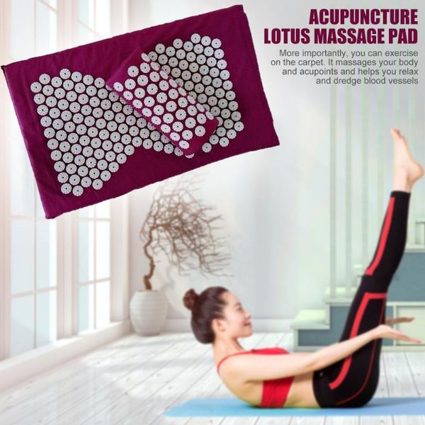 

3pcs relieve stress pain spike cushion lotus acupressure massage yoga pillow mat exerciser equipments gym training