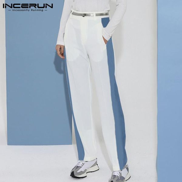 

men's pants incerun men patchwork joggers streetwear button 2021 fashion casual wide leg trousers baggy leisure pantalones s-5xl, Black