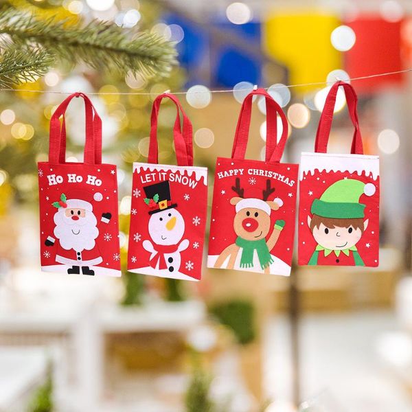 

christmas decorations cartoon stickers handbag children's gift candy bag wholesale