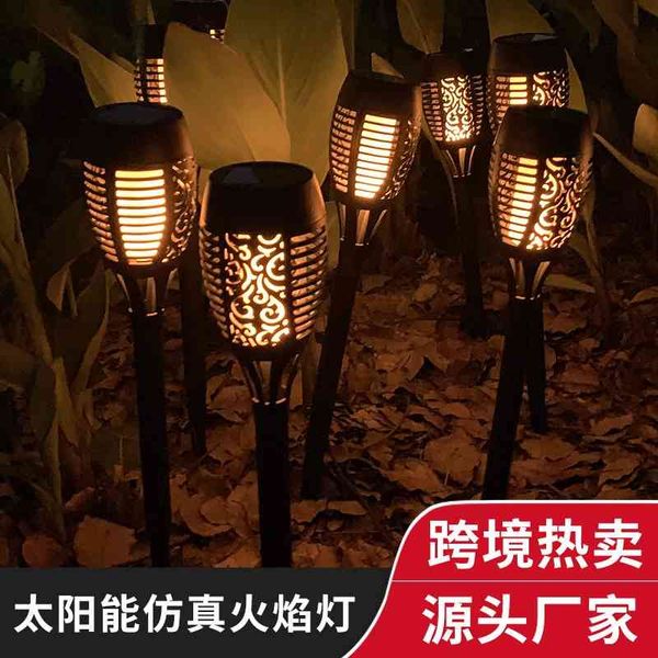 

solar flame courtyard lawn outdoor landscape projection lamp, ground solar lamp